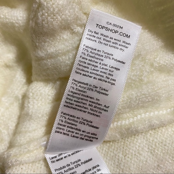 NWT Topshop Ivory Cable Stitch Knit Sleeve Pullover Crop Cream Sweater Size 4/6 - Picture 7 of 7